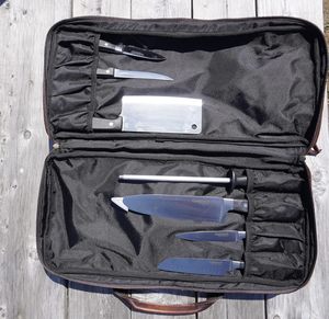 Free sample <b>Leather</b> <b>Knife</b> Storage Bag Chef <b>Knife</b> <b>Roll</b> Bag High Quality Portable <b>Roll</b> Bags With Hand Straps - Product Image 4