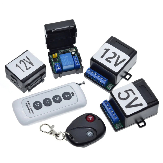 433M Universal Wireless Remote Control Switch Electric Access Control DC 5V 12V 1 Way 2 Way Relay Receiver Module + Transmitter