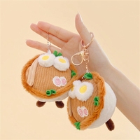 Porte-clés pendentif en peluche mignon en forme de bol de nouilles, jouet alimentaire en peluche avec décor de galette de poisson, pour accessoire de boutique, fourniture promotionnelle en gros