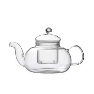 Nhà Máy Bán buôn cấp thực phẩm cao thủy tinh Borosilicate ấm trà với Infuser cho trà hoa