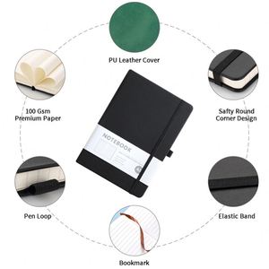 Cheap A5 Hardcover Journal Blank <b>Notebook</b> Custom Logo PU Leather Diary Cahiers 200 Pages <b>Notebooks</b> for Students School Office - Product Image 3