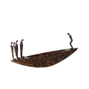 Statue Métallique Abstraite Asymétrique Evelyn, Sculpture Moderne en Forme de Bateau pour Décoration d'Intérieur, Salon, Cheminée - Product Image 3