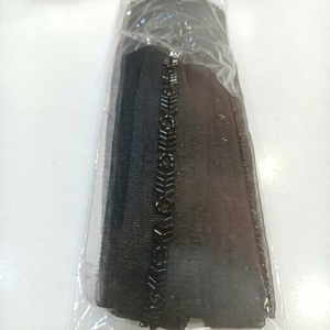 Cinta de encaje de malla bordada con cuentas negras para vestidos, bolsos, zapatos y prendas de vestir - Product Image 1