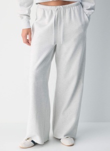 Nuovi <span class=keywords><strong>Pantaloni</strong></span> Sportivi OEM alla Moda, Grigio Chiaro, Gamba Larga Dritta, <span class=keywords><strong>Pantaloni</strong></span> da Jogging in Cotone per <span class=keywords><strong>Donna</strong></span> - Product Image 1