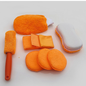Kit de nettoyage de voiture en microfibre 9 pièces : ensemble de serviettes de lavage, chiffons de détaillage anti-rayures, éponges et gants pour l'entretien automobile - Product Image 6