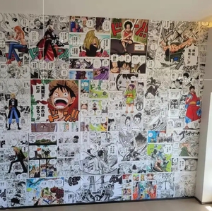 <span class=keywords><strong>Dessin</strong></span>é à la main noir et blanc <span class=keywords><strong>japonais</strong></span> Anime affiche <span class=keywords><strong>cuisine</strong></span> japonaise Internet café KTV Pirate King Manga papier peint - Product Image 6