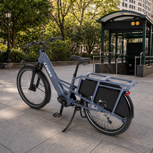 Vélo cargo électrique à longue portée de 26 pouces, 250W, moteur central, cadre bas, vélo utilitaire familial avec porte-bagages arrière - Product Image 3