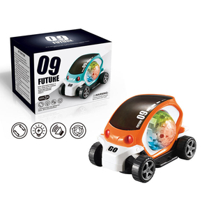B/O 3D luz giratoria colorida música dibujos animados tráfico vehículo niños coche eléctrico juguete 360 ° rotación coche juguete conjunto para niños - Product Image 1