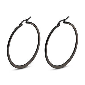 패션 힙합 스터드 귀걸이 남녀 공용 실버 골드 도금 컬러풀 대량 빅 서클 후프 라운드 플래트닝 스테인리스 스틸 - Product Image 2