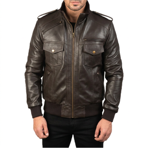 Motorcycle Leather <b>Jackets</b> <b>Men</b> Sleek Minimalist Stand Collar Coat Casual <b>Smart</b> Outerwear Genuine Leather <b>Jacket</b> <b>Men</b> - Product Image 4