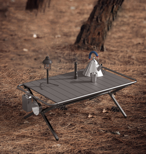 Mesa de Picnic Plegable Ligera Plateada para Jardín, Viajes y Campamento, con Bolsa de Transporte - Product Image 1