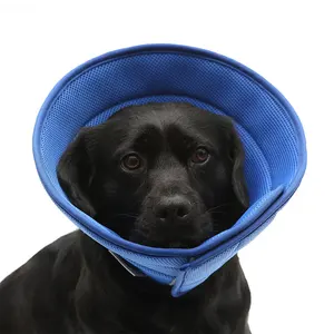 Atacado comfy cone médio-Coleira de malha respirável masculina, confortável, ajustável, rápida cura, cone de recuperação de animais, anti-mordida/pau para gato, cão