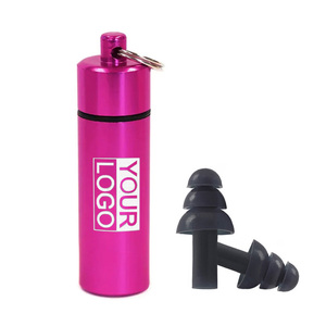 Wieder verwendbare Silikon-Ohr stöpsel Schlaf geräusch unterdrückende Ohr stöpsel mit Aluminium gehäuse - Product Image 5