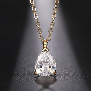 Collana con ciondolo a goccia per donna, design geometrico semplice, accessorio da collo per uso quotidiano - Product Image 2