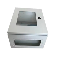 Boîtier électrique métallique avec porte en acrylique transparente, armoire de commande en acier avec panneau de visualisation clair