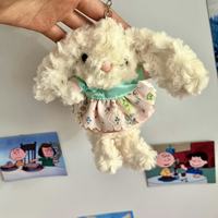 Porte-clés Lapin en Peluche en Coton PP avec Design Habillé, Breloque Anti-Stress, Vente en Gros
