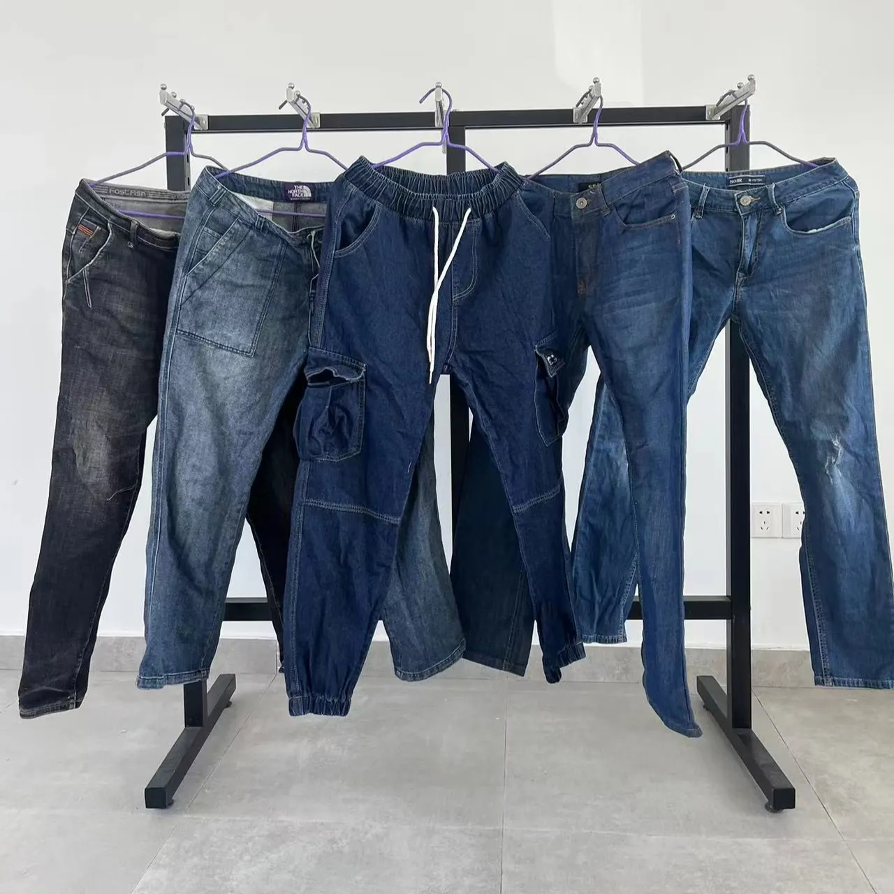 Custom Denim Pants Set Wash Wholesale Fashion Brand Design Boy's Trousers Plus Size Men's Jeans Used