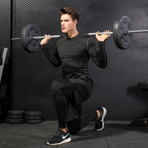 2023 Muscle Training Gymfitness Sets Hombres Camisa de manga larga de secado rápido y pantalones cortos con Legging Training Wear Set Hombres - Product Image 2