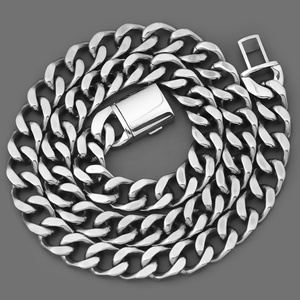 Collar de cadena cubana gruesa estilo Miami, de acero inoxidable dorado súper resistente, para rockeros y raperos, collar pesado - Product Image 4