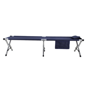 Lit <span class=keywords><strong>de</strong></span> camping pliable moderne, demi-aluminium, demi-fer, portable, avec poche latérale <span class=keywords><strong>pour</strong></span> adultes, Oxford - Product Image 4