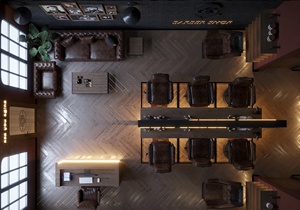 Luxury Style Barber Shop Interior Design Customized Men Salon Store Display Furniture Dero Solid Wood Barber Stations - Product Image 5