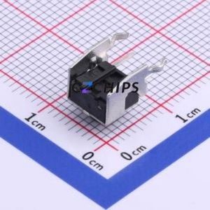 TS-1102N-5526 Tactile Switch Bent Lead Through Hole,6x6mm Switch Single Pole Single Throw Rectangle Button 2.6N Right Angle - Product Image 2