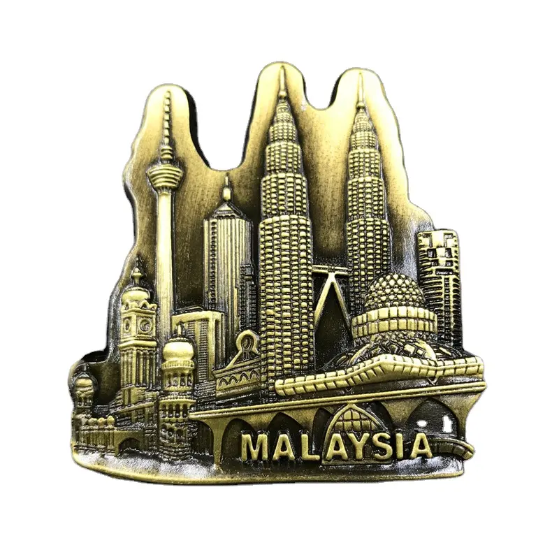 Magnet kulkas 3D kelas atas logam, Amerika Serikat, Mesir, Fama, Austria, Spanyol, Dubai, Rusia, Shanghai, Makau suvenir