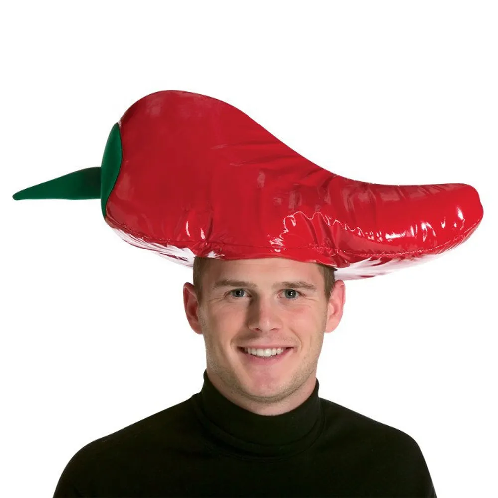 Halloween Party Novelty Fancy Dress Men Red Hot Pepper Jalapeno Habanero Chili Hat Hot Chilli Pepper Costume Hat