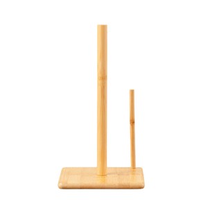 Porte-serviettes en papier en bambou avec support pour comptoir de cuisine, design rond, matériau en bois naturel - Product Image 5