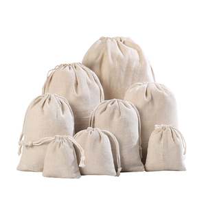 Sac à cordon en coton biologique écologique 13*18cm pour cosmétiques, bijoux, souvenirs, artisanat, cadeaux - Product Image 1