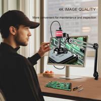 Microscope numérique NICE-POWER 13MP 1080P VGA, caméra industrielle, objectif zoom 150X, support de soudage pour la réparation électronique