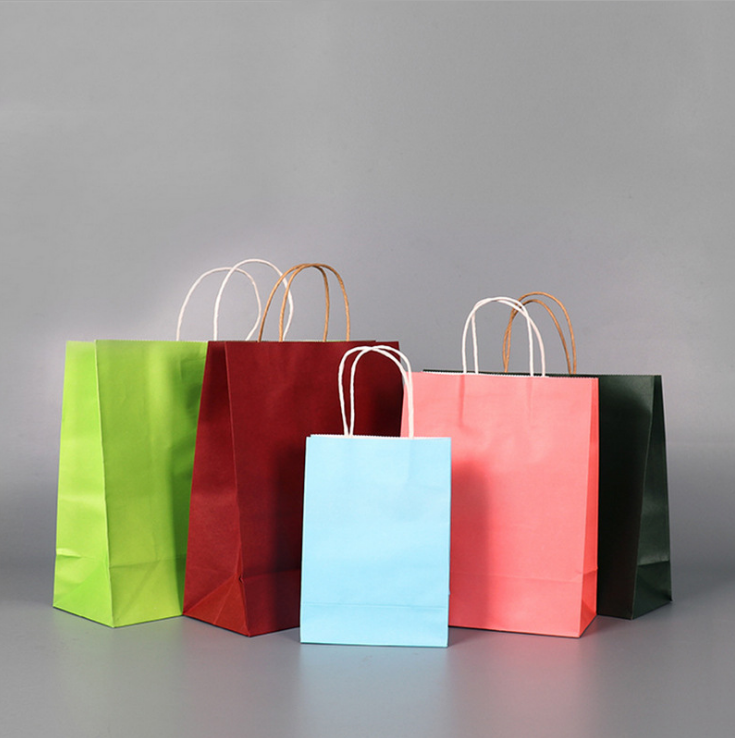 Custom Retail Bulk Paper Bags Design Cheap Disposable Shopping Paper Packaging Gift Bag With Logo Print
