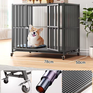 Cao-duty gấp ống kim loại Dog lồng trong nhà ngoài trời sử dụng sắt vật liệu kim loại khay nhựa - Product Image 2