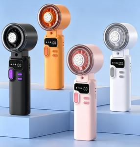 Ventilador de mano plegable 3 en 1 de 3600 mAh con refrigeración por semiconductor, niebla fría y función de colgar en el cuello para el hogar y la oficina. - Product Image 1