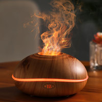 2025 Meilleure Vente Diffuseur d'Arômes Électrique en Bois 200ml avec Huile Essentielle et Humidificateur d'Air à Flamme pour Usage Domestique