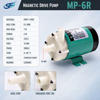 Pompe à diaphragme magnétique mini à basse pression MP-6R 220VAC OEM pour transfert de liquides chimiques, acides, alcalins et d'eau