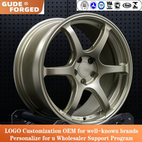 Jantes de voiture GUDE6 à 6 rayons, 17 pouces, 5 trous, PCD 5*114.3, en alliage forgé et poli, style JDM pour Toyota C-HR, Hyundai, Renault