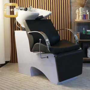 Chaise de coiffure avec dossier inclinable et bac de lavage en céramique pour salon de coiffure - Product Image 3
