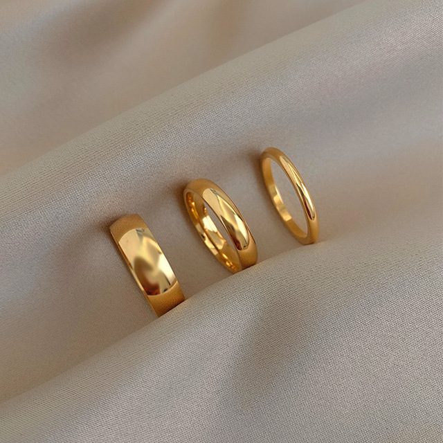 18k Gold Plated Stainless Steel Gold Rings Sun Face Dainty Ring