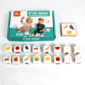 Offre spéciale en bois <span class=keywords><strong>dés</strong></span> animaux motif petite enfance Cognition Parent enfant cartes d'appariement interactives jouets éducatifs pour enfants - Product Image 5