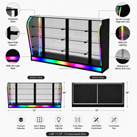 Vitrine Moderne pour Magasin de Cigarettes Électroniques avec Éclairage LED RGB, Porte Coulissante Incurvée en Acrylique Verrouillable pour Centre Commercial