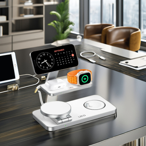 GREENLEMON CH-T8 แท่นชาร์จไร้สายแบบพับได้ 3-in-1 รุ่นขายดี กำลังไฟ 5W/7.5W/10W/15W แท่นชาร์จแม่เหล็ก - Product Image 2