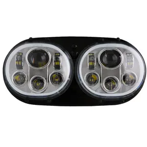 DOT SAE 5.75" Dual Headlight LED headlight for Road Glide 2004 2005 2006 2007 2008 2009 2010 2011 2012 2013 Harley Accessories
