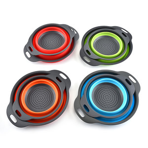 Silicone vegetable and fruit cleaning and drainage basket cleaning basket Folding water filter <b>net</b> <b>Kitchen</b> Gadgets - Product Image 5