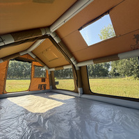 Carpa inflable portátil impermeable de tela Oxford, muy vendida, para 4-8 personas, con techo, para aventuras al aire libre.
