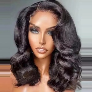 Perruque Lace Front HD Remy Body Wave 200% Long Bob Cheveux Humains Brésiliens Grade 12A Double Drawn Sans Colle Dentelle Transparente Pour Femme - Product Image 4