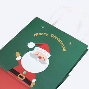 Nhà Máy Bán Buôn Tùy Chỉnh Giáng Sinh Trang Trí Quà Tặng Túi Các Tông Màu Trắng Bao Bì Giáng Sinh Túi Giấy Với Đinh Tán Xử Lý - Product Image 5