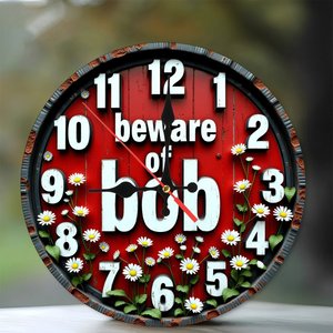 Round Wooden Wall <b>Clock</b> 25Cm Vintage Texture <b>Silent</b> Non Ticking Home Cafe Restaurant Decoration - Product Image 1