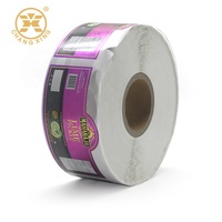 Autocollant en rouleau en aluminium et plastique, vernis UV brillant, résistant à l'eau, avec logo personnalisé imprimé pour sacs en plastique
