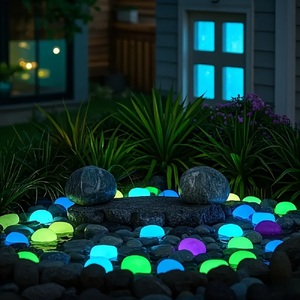 Galets décoratifs multicolores phosphorescents en résine plastique durable pour jardin, bassin, allée d'Halloween et extérieur - Product Image 4